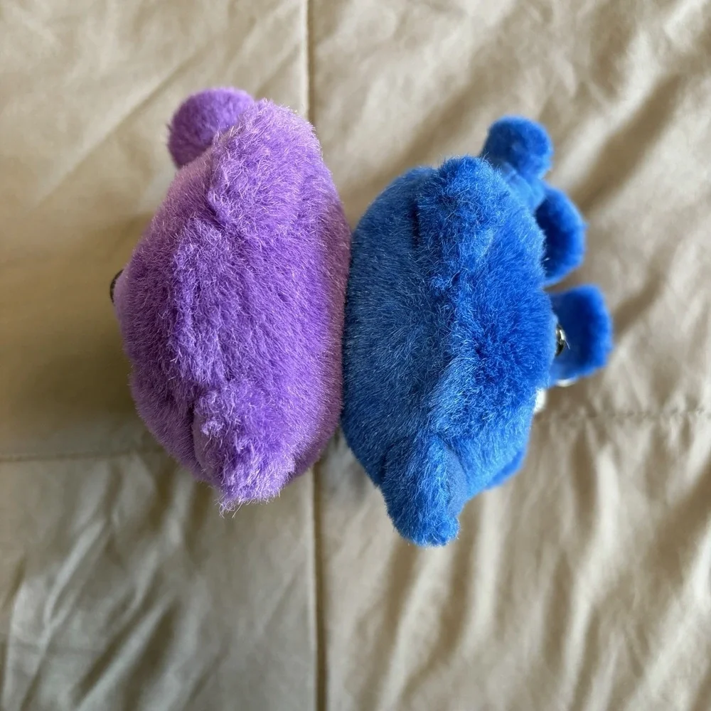 Lot of 2 Blue Purple 1986 Crayola Teddy Bears Stuffie VTG 80s Collectible Colors